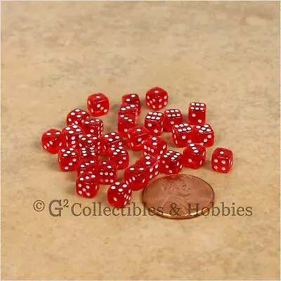 NEW 5mm Deluxe Rounded Edge 30 MINI Dice Transparent Red RPG Game Tiny D6 Set • $8.99