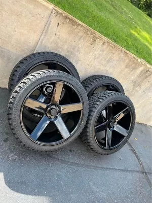 24  Dub Baller S216 Gloss Blk Wheels Rims 33  Tires Cadillac Chevy Silverado Gmc • $3299