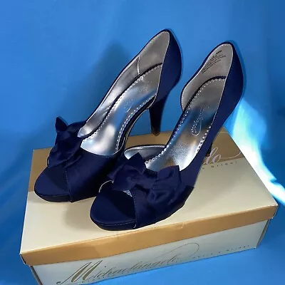 Michaelangelo David's Bridal Maribelle Marine Size 8.5  Heels With Box Dark Blue • $22