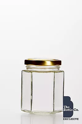 36 X 196ML / 8OZ  APPROX HEXAGONAL JAM JAR HONEY CANDLE C/W CHOICE OF LID COLOUR • £29.45