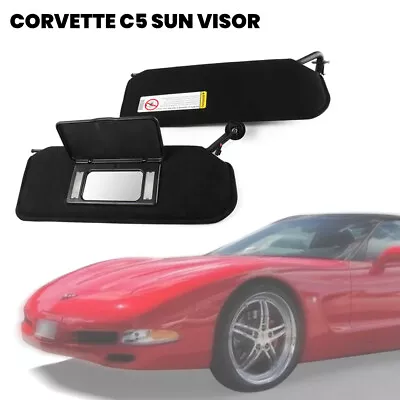 LH N RH Sun Visor For 1997-04 Chevy Corvette C5 Black Replace 10442033 10442034 • $38.99