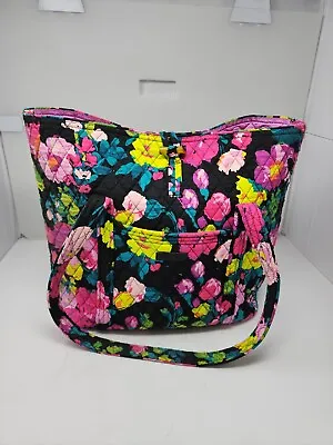 Vera Bradley Floral Tote Black With Neon Floral Quilted  • $19.99