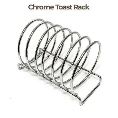 £7.45 • Buy Chrome Toast Rack Silver Bread Slices Serving Stand Holder 6 Slots Organiser 
