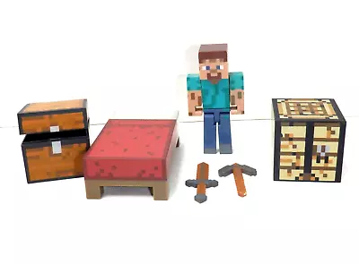 Minecraft Steve Overworld Survival Pack Series #1 Action Figure Set • $5.25