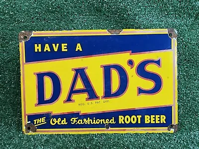 Vintage Dads Root Beer Porcelain Sign Old Fashioned Soda Beverage Advertising • $182.50