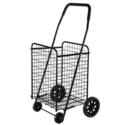 Heavy Duty Folding Shopping Cart Metal Utility Trolley Large Capacity W/ Wheels • $40.89
