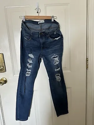 MUDD Skinny Jeans FLX Stretch Size 15 Distressed Fronts Embellished Back Pockets • $16.99