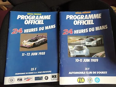 2-Official Programme LE MANS 24 Hours Programmes 1988 & 1989  French Language • £13