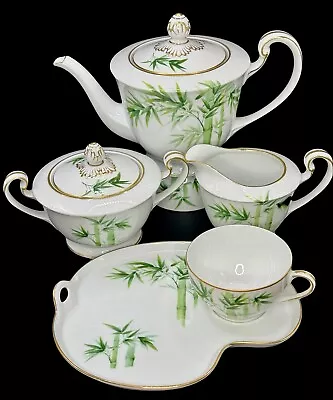 Vintage Noritake Japan Toki Kaisha Bamboo 17 Pc Porcelain Tea Set • $99