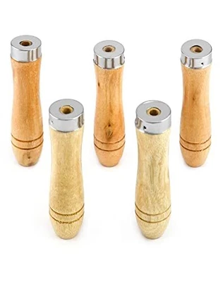 $14.18 • Buy QWORK Wooden File Handle With Strong Metal Collars, 5 Pack Ergonomic Handle E...