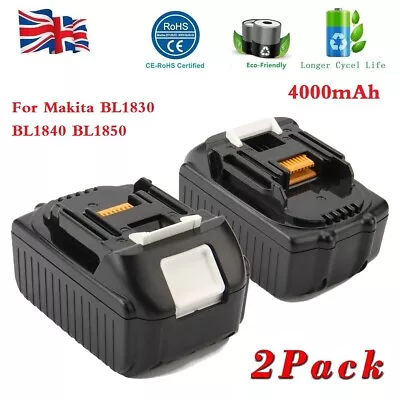 2x For Makita BL1815 BL1830 BL1835 BL1850 BL1860 BCF201 18V 4.0AH Li-Ion Battery • £25.89