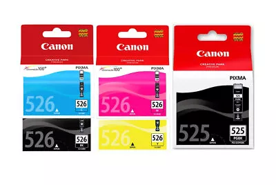 Genuine PG I-525 CLI-526 Canon Ink Cartridges For Pixma MG5150 MG5350 IP4850 Lot • £17.59