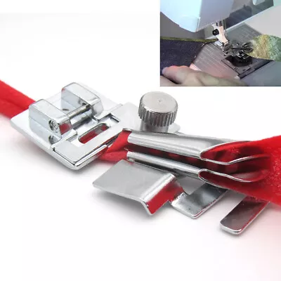 1PCS 1/4  Snap On Adjustable Metal Bias Tape Binder Foot Fit Juki Janome Pfaff • $9.64