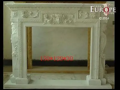 Beautiful Hand Carved Victorian Style Solid Marble Fireplace Mantel - Lst58 • $4500