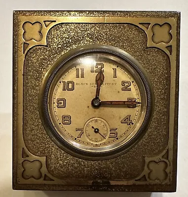 Vintage Black Starr & Frost Swiss 8-Day Bronze Travel Clock Sterling Overlay ? • $666