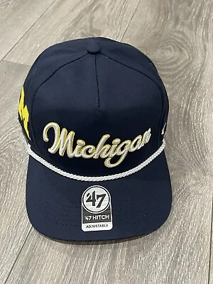 Michigan Wolverines ‘47 Hitch SnapBack Adjustable Hat Navy Color • $27.99