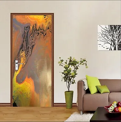 £84.77 • Buy 3D Golden A354 Door Wall Mural Photo Wall Sticker Decal Euphoric Pouring Sinsin