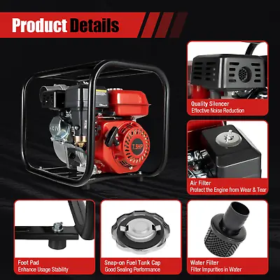 7.5HP Gas Power Semi-Trash Water Pump High Pressure Garden Irrigation 3000W • $165.30