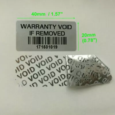 WARRANTY VOID IF REMOVED Tamper Proof Security Sticker Labels 600PCS • £12