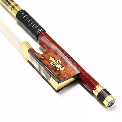 Carbon Fiber Core Hybrid Pernambuco Violin Bow Master Level Snakewood Frog • $109.95