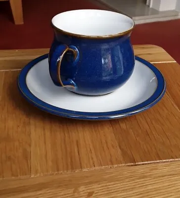 Denby Imperial Blue Cup And Saucer TEA COFFEE In Good Condition 8 Sets Available • £4.50