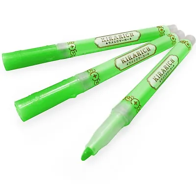 Zebra - Kirarich Glitter Ink Highlighters - Chisel Tip - Green - Pack Of 3 • $11.73