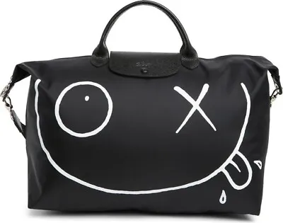 Longchamp X Andre Le Pliage 18 Large Nylon Travel Satchel Tote Bag Black New • $325