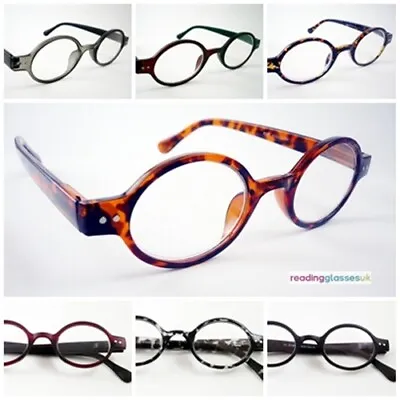 £5.99 • Buy Vintage Round Style READING GLASSES Retro Oval Spectacles Spring Hinges 8 Colour