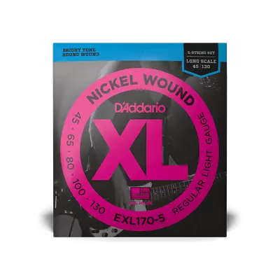 D'Addario 45-130 Regular Light Long Scale 5-String Bass Strings • $26.99