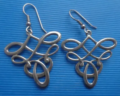 SUPERB Scottish Sterling Silver TUDOR Drop Hook Earrings  - Ola Gorie Of Orkney • £98