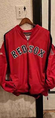 MLB Majestic Boston Red Sox Jacket 1/4 Zip Mens XL Pullover Windbreaker Dugout • $69.99