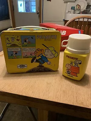 1965 Peanuts Metal Lunchbox With Thermos • $35