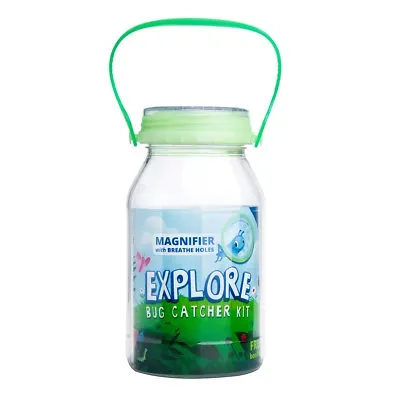 Kids EXPLORE Bug Catcher Kit W/ Magnifying Glass & Glow-in-the-Dark Lid Green • £12.99