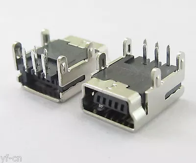 10pcs Mini 5 Pin USB Female Jack B Type DIP Right Angle 90°Socket Connector • $3.67