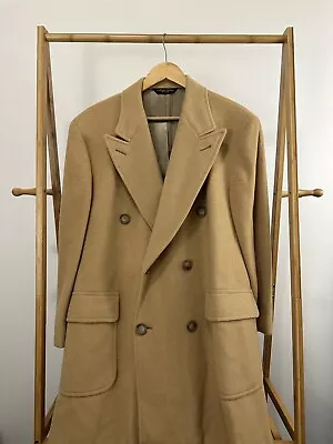 VTG Brooks Brothers 100% Camel Hair Italy Double Breasted Trench Coat Italy 40S • $399.95