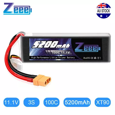 Zeee 11.1V 3S Graphene LiPo Battery 5200mAh 100C XT90 For RC Helicopter Car  • $34.84