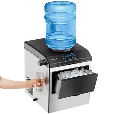 2-in-1 Stainless Steel Countertop Ice Maker 48 Lbs/24H Water Dispenser W/ Scoop • $268.96