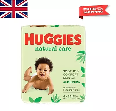 Huggies Natural Care Baby Wipes - 12 Packs (672 Wipes Total) - Aloe Vera UK • £10.29