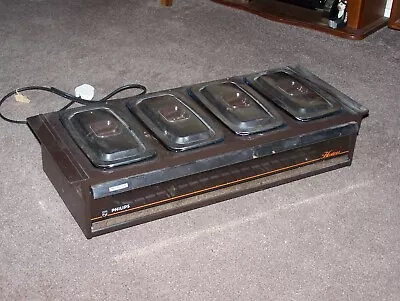 £17.84 • Buy Philips Hostess Side Server Food Warmer Table Top Four Tray