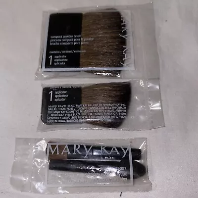 MARY KAY Compact Brush Set CHEEK Blush & EYE Eyeshadow APPLICATORS New Mini Size • $11.99