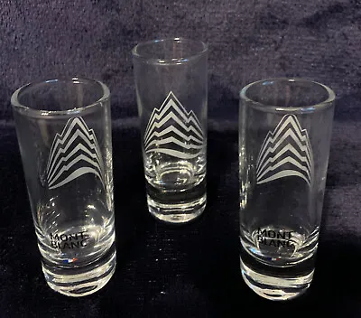 MONT BLANC VODKA Shot Glasses (LOT-of-3) RARE & EXCELLENT! 4 U & Your Babes/Bros • $26