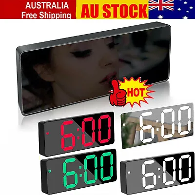 LED Digital Clock Mirror Display Snooze Alarm Temperature Time Table Desk DecoSK • $2.96