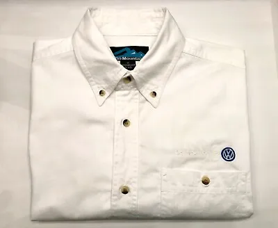 VW Volkswagen Short Sleeve Shirt W/ Logos By Tri-Mountain - White - Size Medium • $17.95