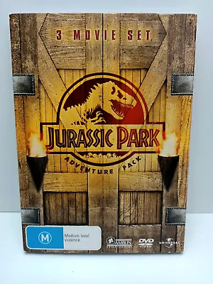 Jurassic Park Adventure Park 3 Movie Set  Region 2 & 4 VGC FREE DELIVERY • $12.95