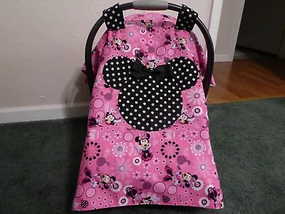  **MINNIE MOUSE**w/polka Dots Handmade Baby Car Seat Canopy-Cover  • $50.99