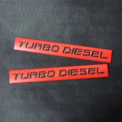 2PCS Matte TURBO DIESEL Red Metal Decal Sticker Badge Emblem 3D Engine Car Power • $15.99