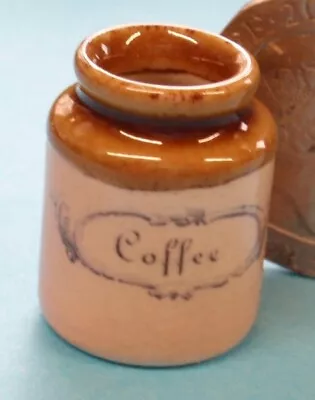 Dollhouse Miniature Coffee Stoneware China Storage Jar • $6.50