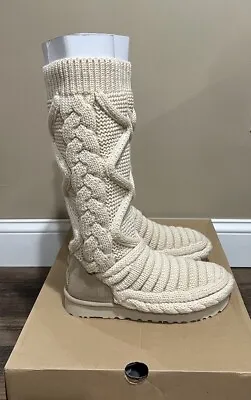 NIB Womens UGG Size 9 Classic Tall Chunky Knit NAT Natural Ivory • $119.99