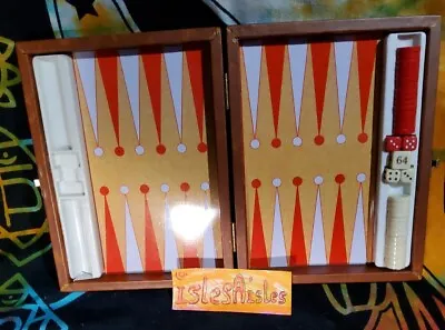 Vintage Backgammon Travel Case Vibrant Colors Condition Magnetic Leather • $13.99