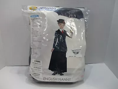 English Nanny Girls Costume Large Mary Poppins 10-12 Full Set Black Jacket Skirt • $32.99